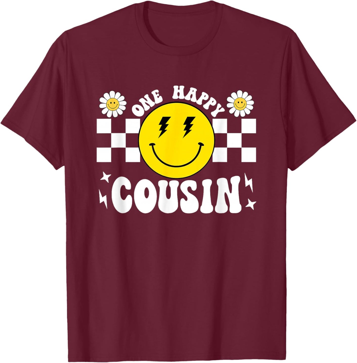 One Happy Dude Cousin 1st Birthday Family Matching T-Shirt - T-Shirt | Maroon