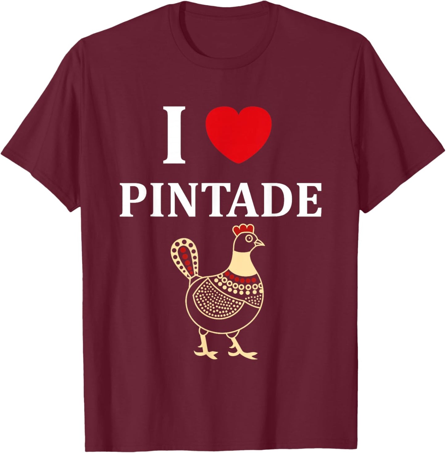 Funny Guinea Fowl Birds Cute i Love Guinea Fowl T-Shirt - T-Shirt | Maroon