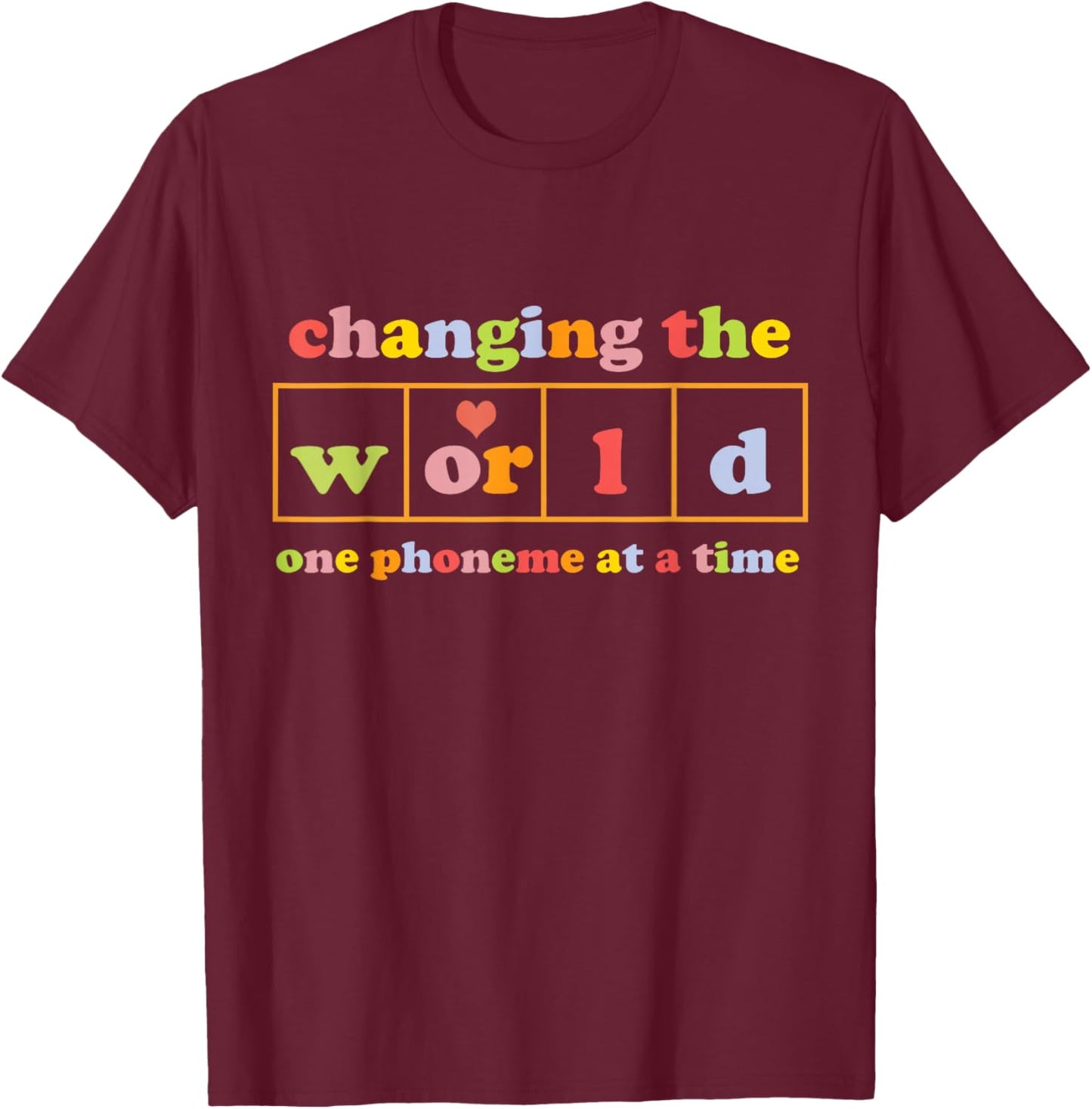 changing the world one phoneme at a time Retro funny , Small, Black T-Shirt - T-Shirt | Maroon