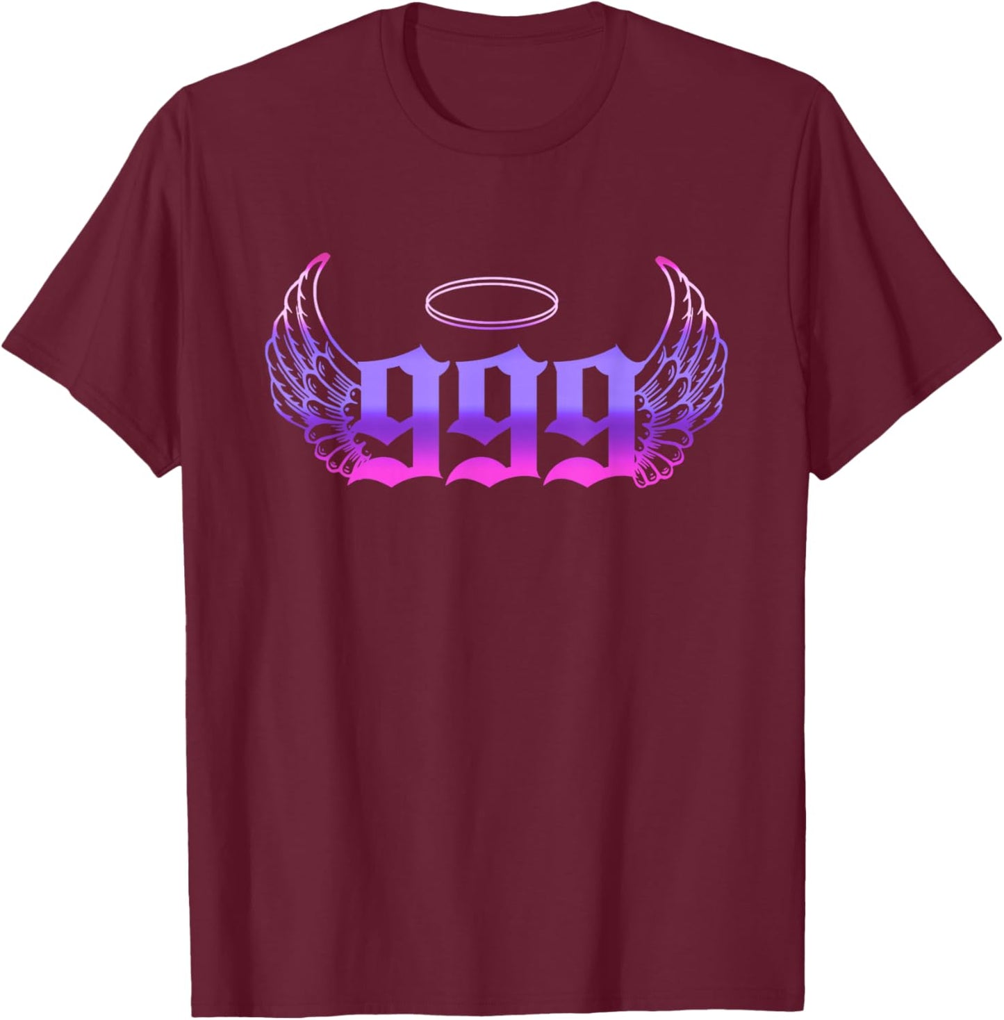 999 Angel Number Purple Pink T-Shirt - T-Shirt | Maroon