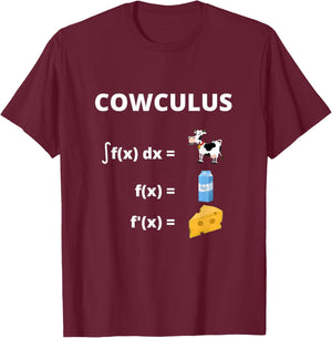 Funny Maths Cowculus Math Cows Product T-Shirt - T-Shirt | Maroon