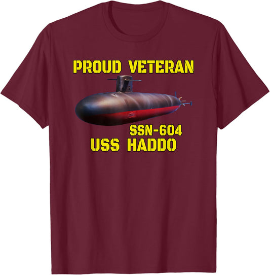 USS Haddo SSN-604 Submarine Veterans Day Father Grandpa T-Shirt - T-Shirt | Maroon