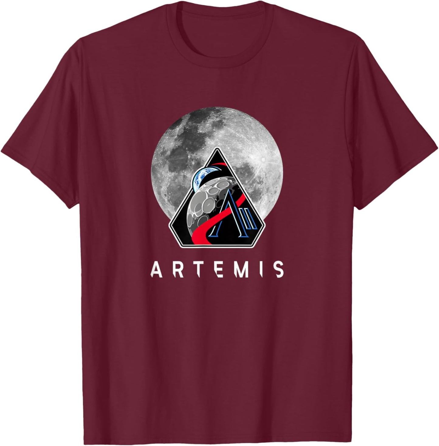 NASA Artemis II Mission Moon T-Shirt - T-Shirt | Maroon