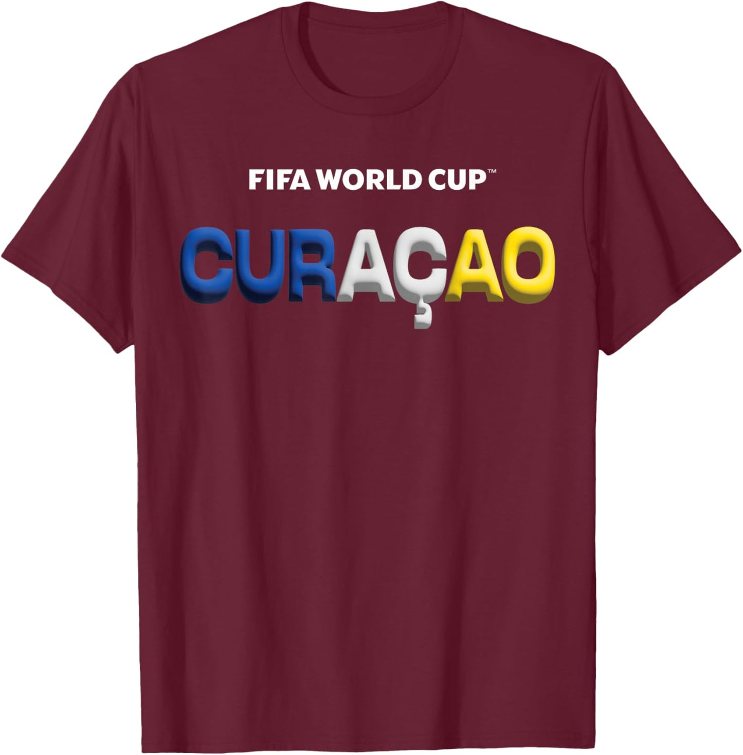 FIFA World CUP26 Curacao Bubble Color T-Shirt - T-Shirt | Maroon