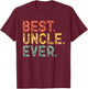 Best Uncle Ever Funny Vintage Retro T-Shirt - T-Shirt | Maroon