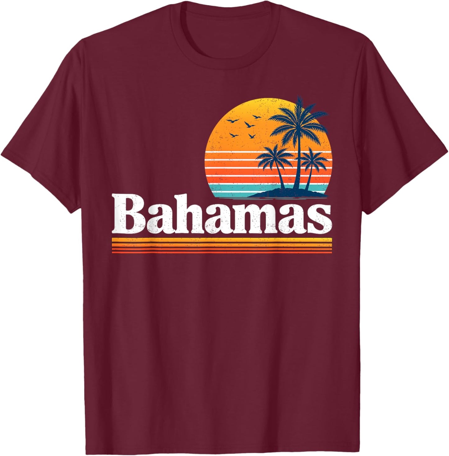 Voyage rétro aux Bahamas T-Shirt - T-Shirt | Maroon