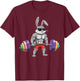 Easter Day Workout Deadlift Bunny Easter Gym Men Women T-Shirt - T-Shirt | Maroon