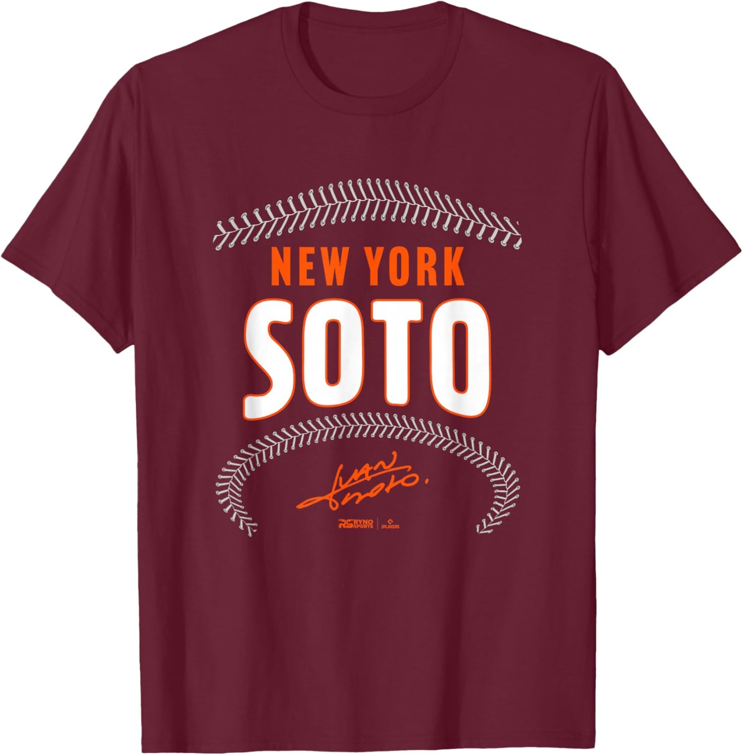 Juan Soto New York Name & Number (Front & Back) T-Shirt - T-Shirt | Maroon