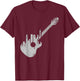 Grunge Guitar with City Skyline Band Guitar Musician T-Shirt - T-Shirt | Maroon