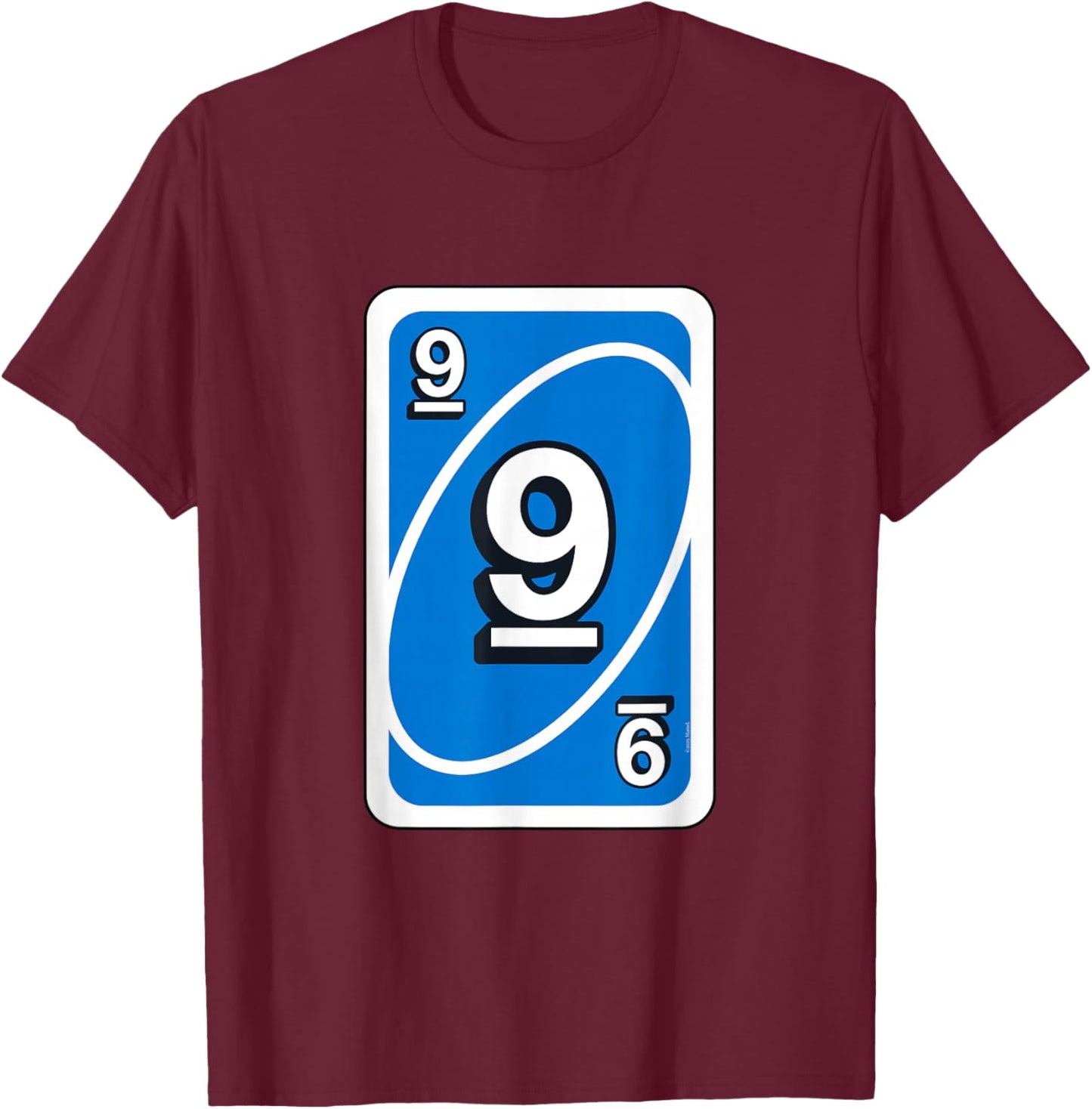UNO Halloween Blue 9" Card T-Shirt - T-Shirt | Maroon