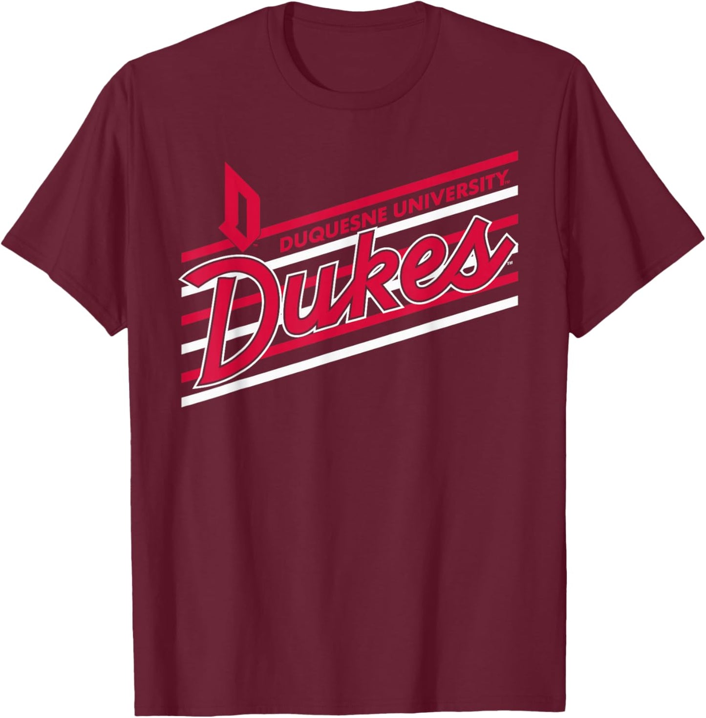Duquesne Dukes Retro Performer Navy Officially Licensed T-Shirt - T-Shirt | Maroon