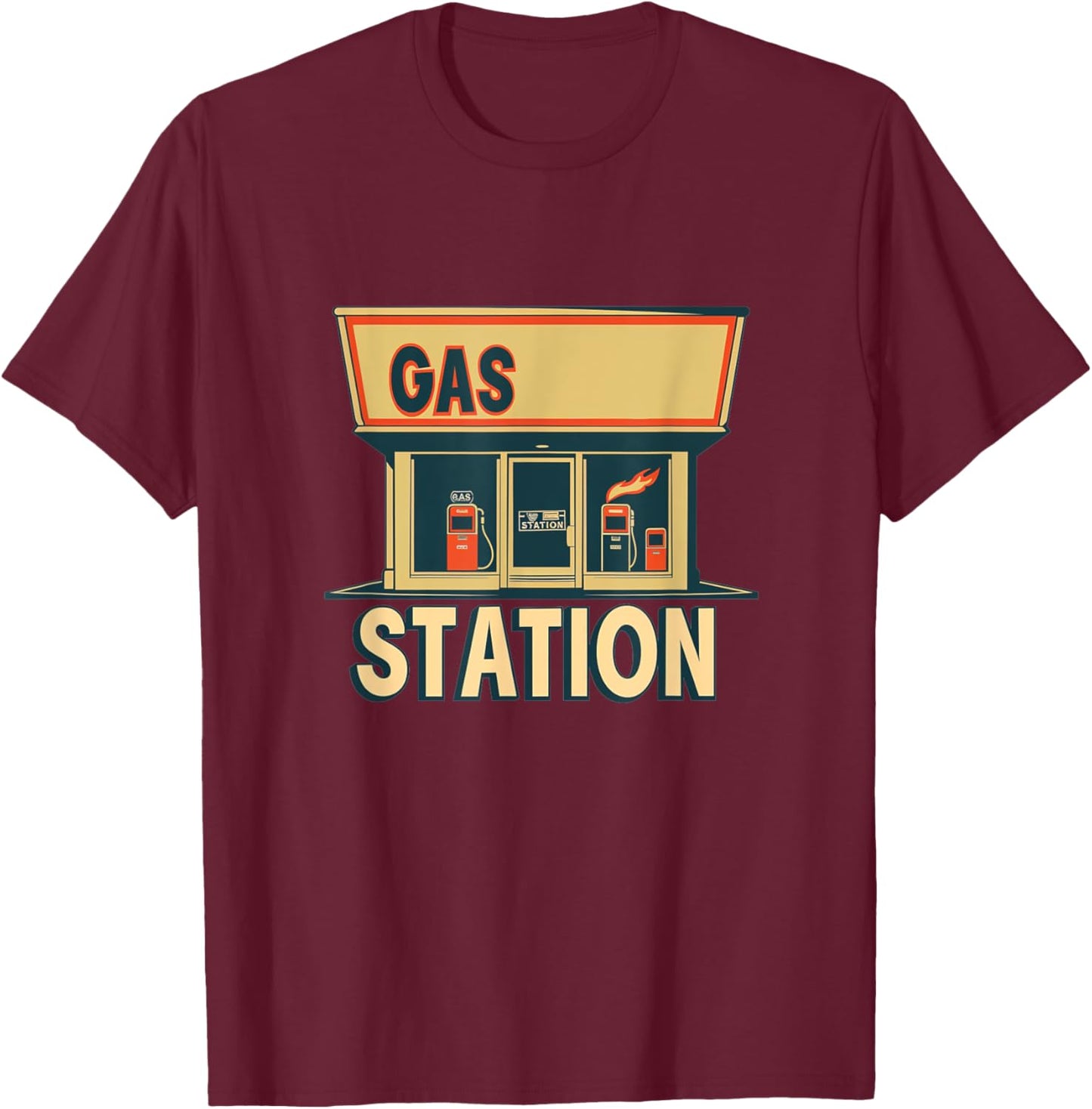 Cool Gas Station Outfit for Petrol Station and Gasoline Fans T-Shirt - T-Shirt | Maroon