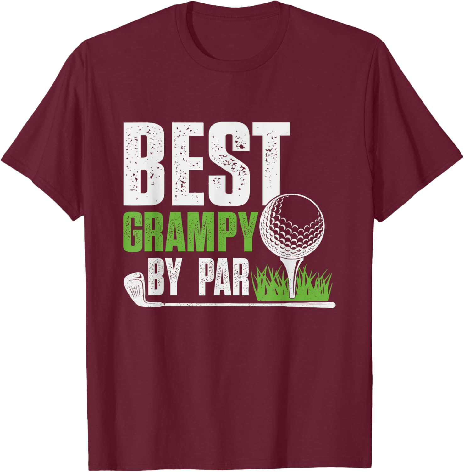 Vintage Best Grampy By Par Gifts For Fathers Day Golf Lover T-Shirt - T-Shirt | Maroon