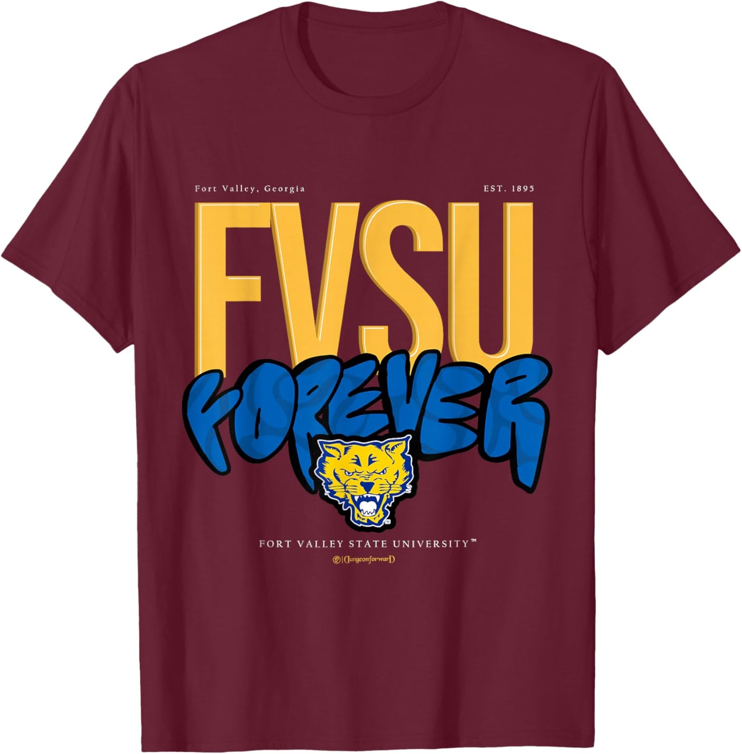 The Yard Essentials - Fort Valley State - FVSU Forever Blue T-Shirt - T-Shirt | Maroon