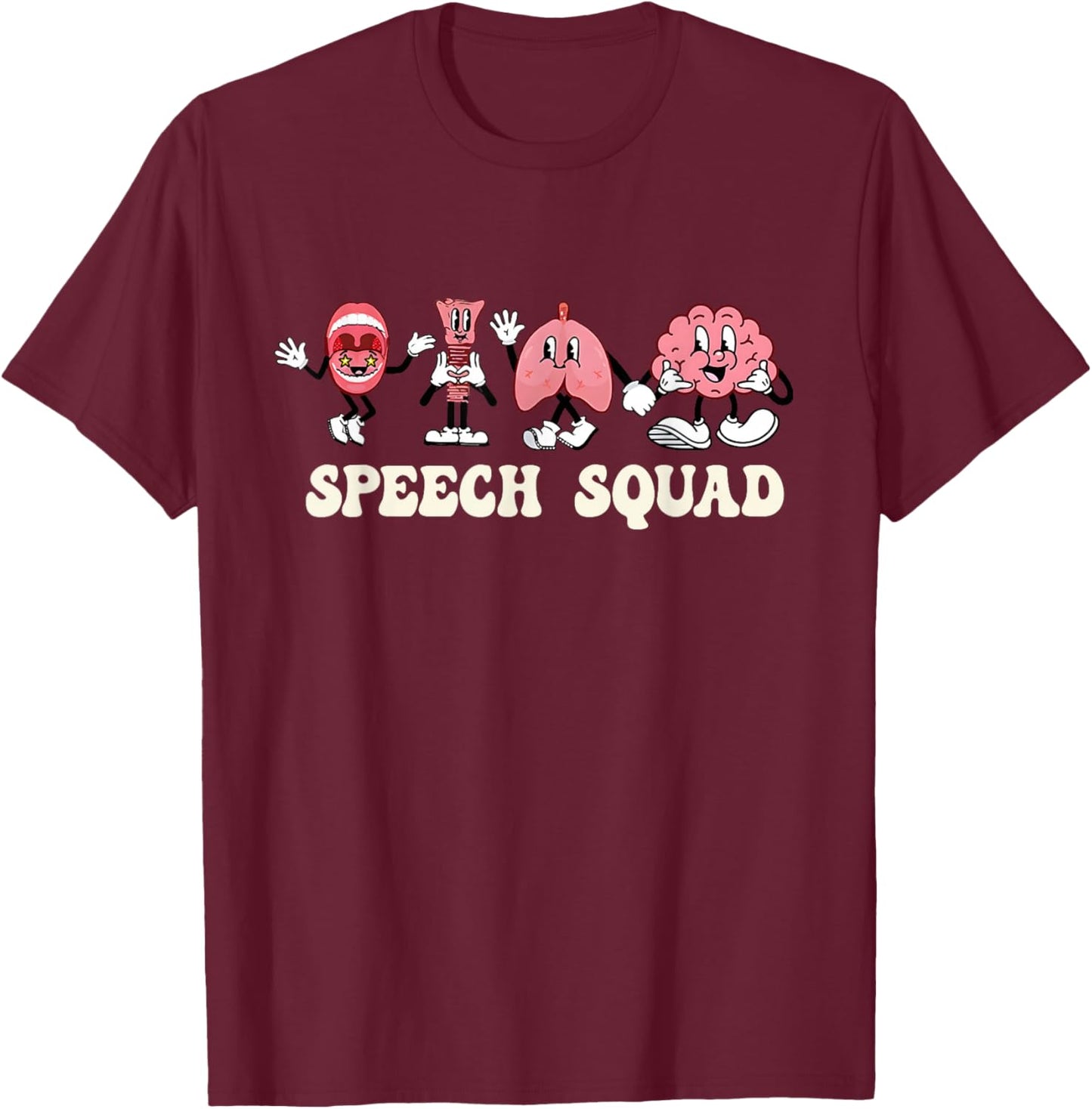 Funny Speech Language Pathologist Speech Squad Therapy T-Shirt - T-Shirt | Maroon