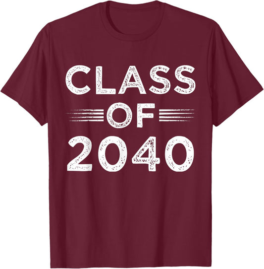 Class of 2040 Grow with Me First Day of School Future Kids T-Shirt - T-Shirt | Maroon