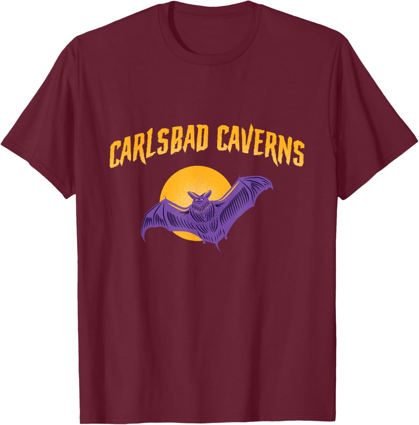 A Bat Flying In Carlsbad Caverns National Park New Mexico T-Shirt - T-Shirt | Maroon
