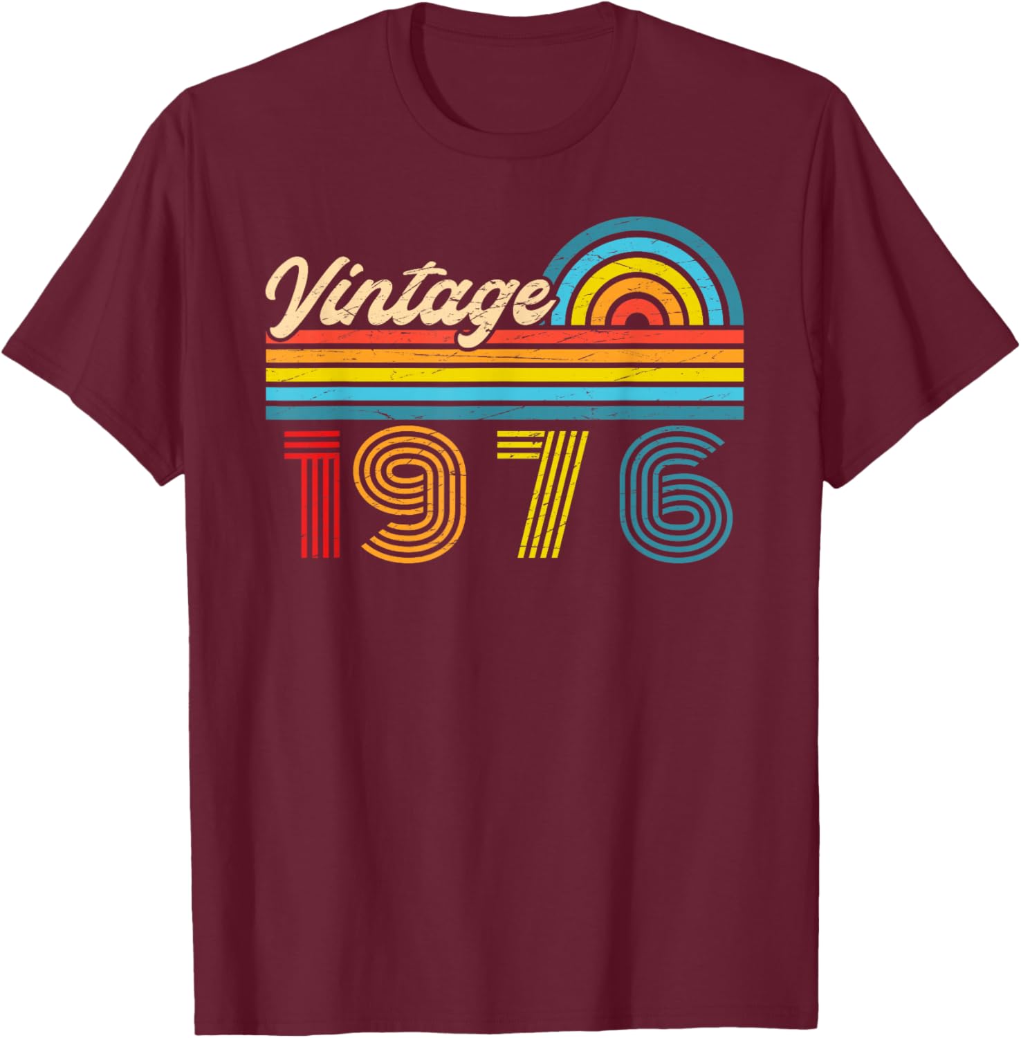 Original 1976 Vintage Anniversaire 50 Ans pour Hommes Femmes T-Shirt - T-Shirt | Maroon