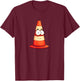 Funny Traffic Cone Face Expression Logo T-Shirt - T-Shirt | Maroon