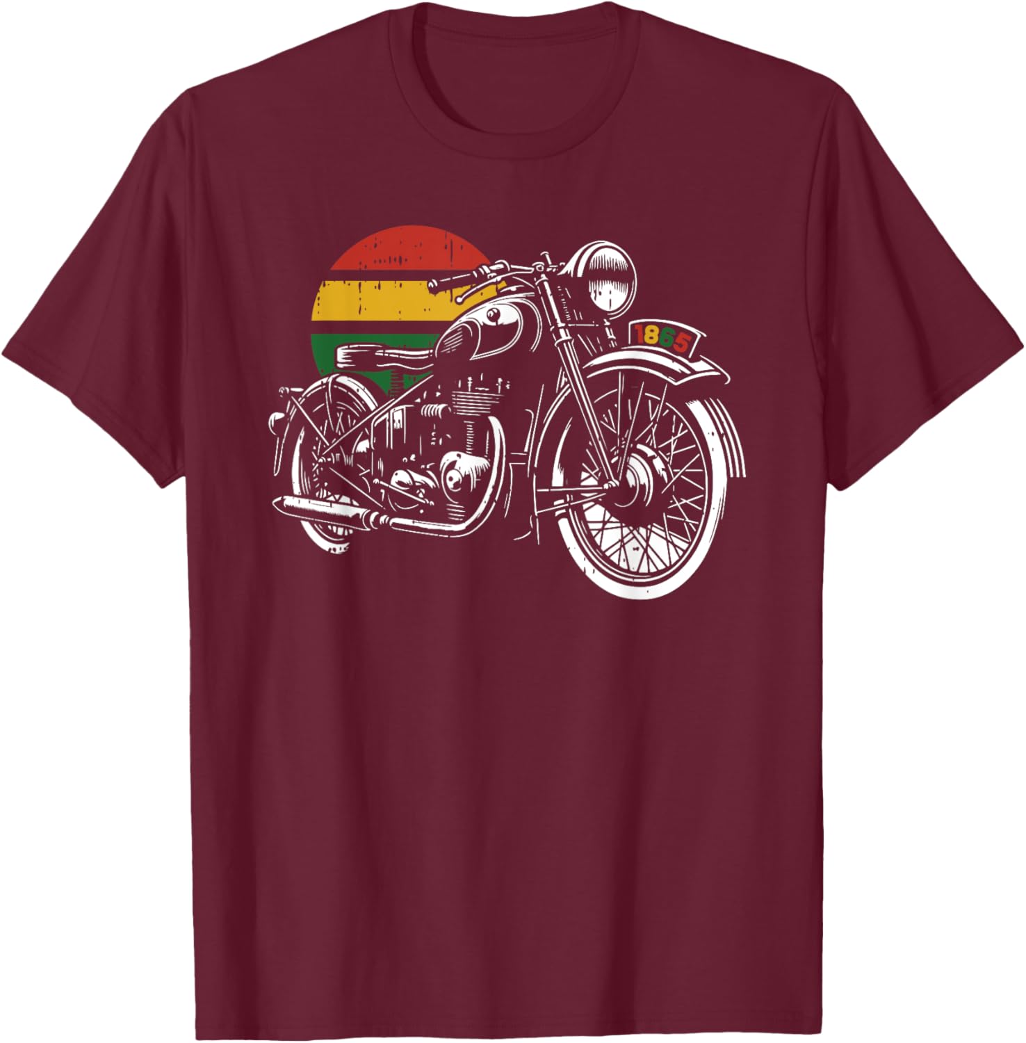 Pan African Motorcycle Juneteenth BLM Black History Men T-Shirt - T-Shirt | Maroon