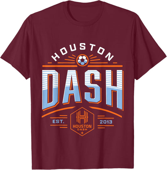 NWSL - Houston Dash - Deco Modern T-Shirt - T-Shirt | Maroon