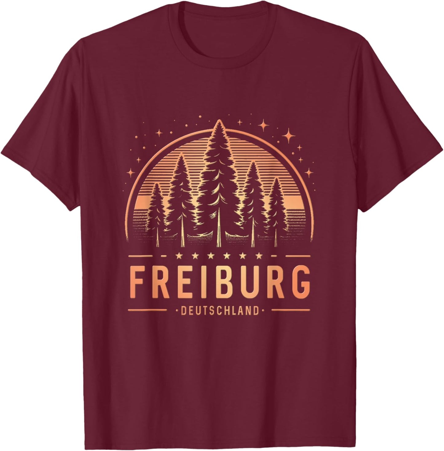 Freiburg Germany | Freiburg Deutschland Trekking T-Shirt - T-Shirt | Maroon