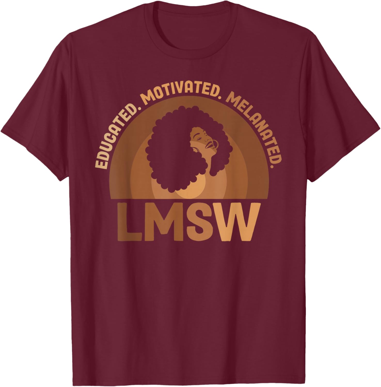 Educated Melanated LMSW Black Licensed Master Social Worker T-Shirt - T-Shirt | Maroon