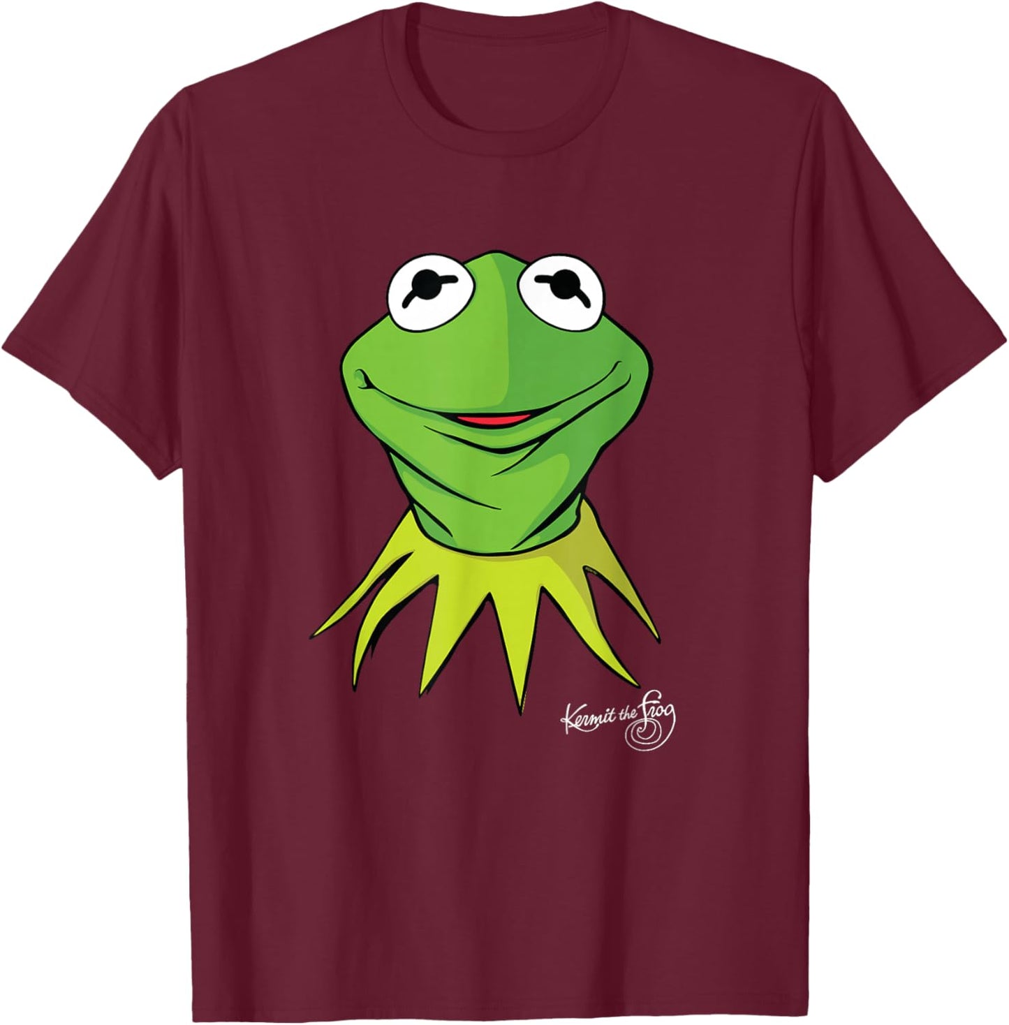 Disney The Muppets Kermit the Frog Big Face T-Shirt - T-Shirt | Maroon