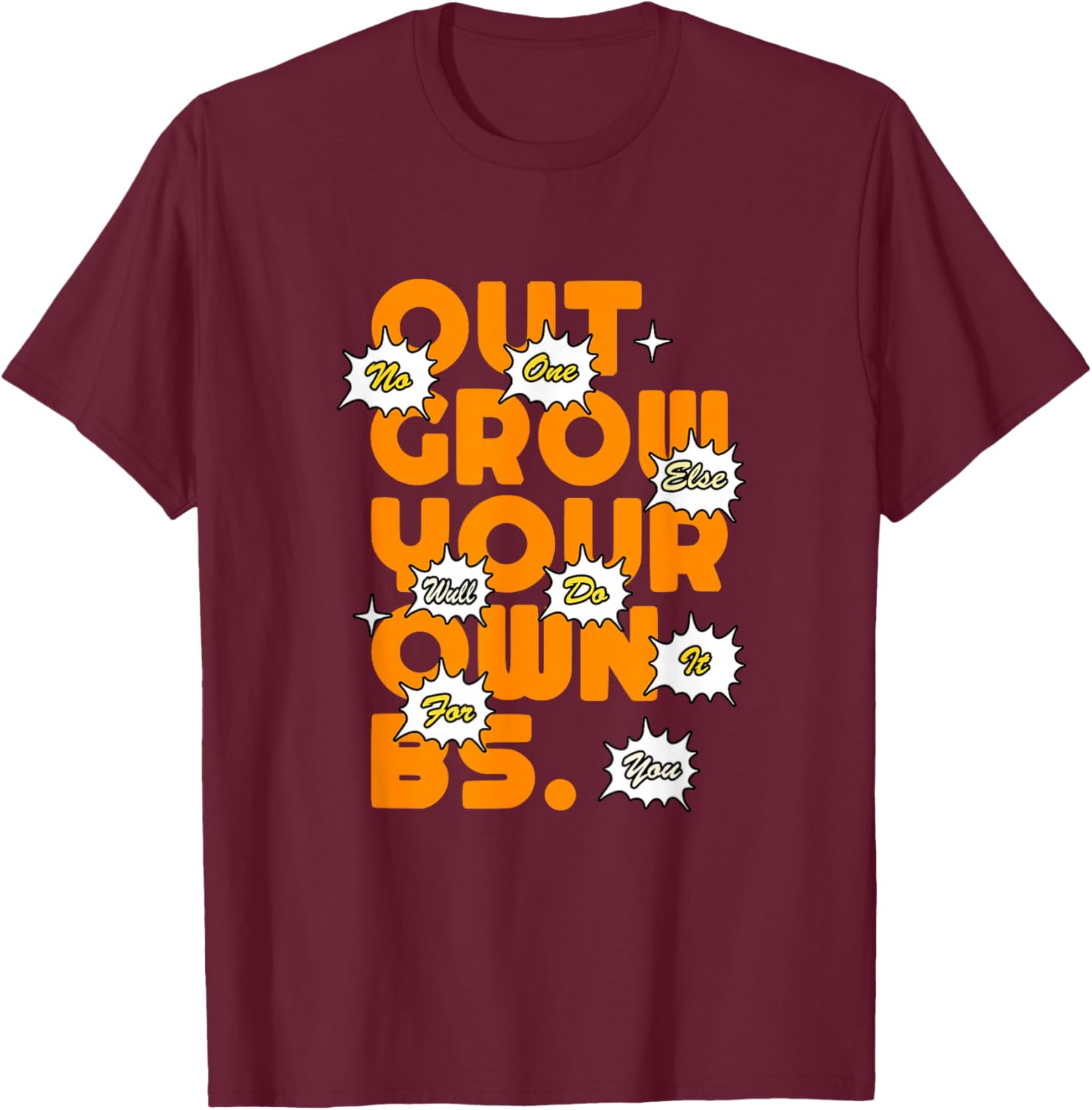 Orange Color Growth Orange Graphic T-Shirt - T-Shirt | Maroon