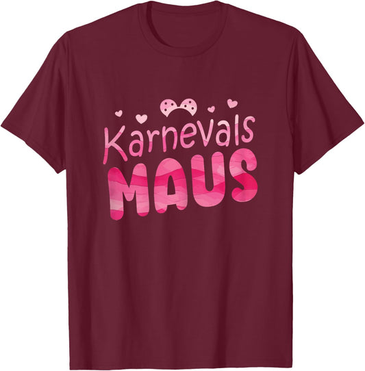 Carnival Mouse Carnival Party Outfit Carnival Fancy Dress T-Shirt - T-Shirt | Maroon