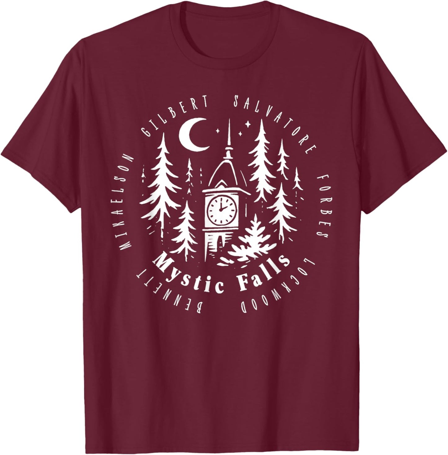 Mystic Falls Nature Lovers Outdoor Enthusiasts Adventure T-Shirt - T-Shirt | Maroon