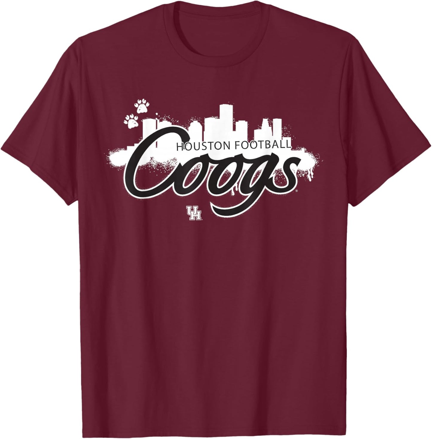 University of Houston Black Out Skyline | Houston Cougars T-Shirt - T-Shirt | Maroon