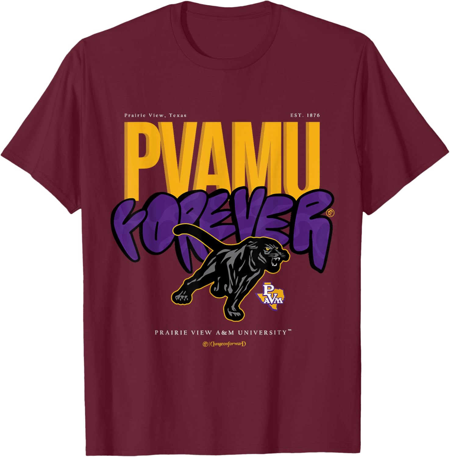 The Yard Essentials - Prairie View A&M University - Forever T-Shirt - T-Shirt | Maroon