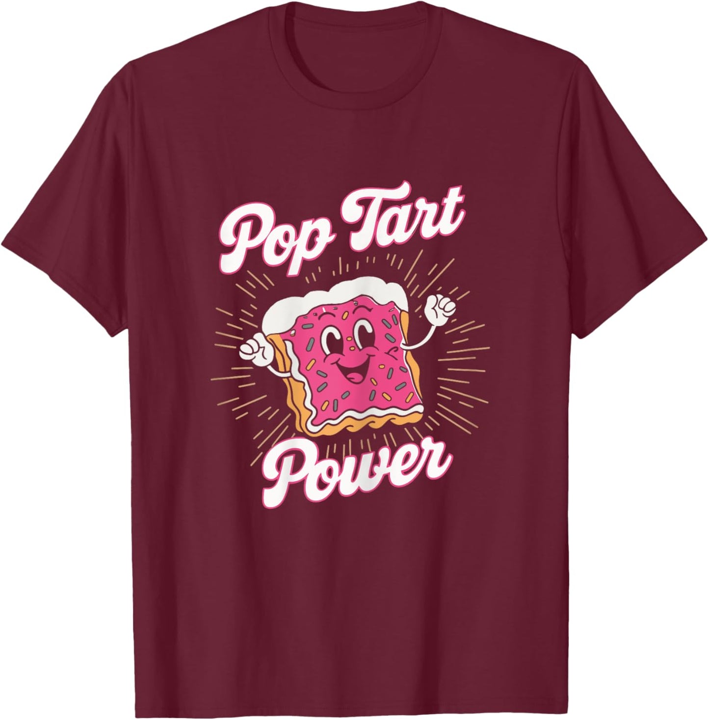 Pop Tart Power! Funny Gym Exercise Poptart Kawaii T-Shirt - T-Shirt | Maroon