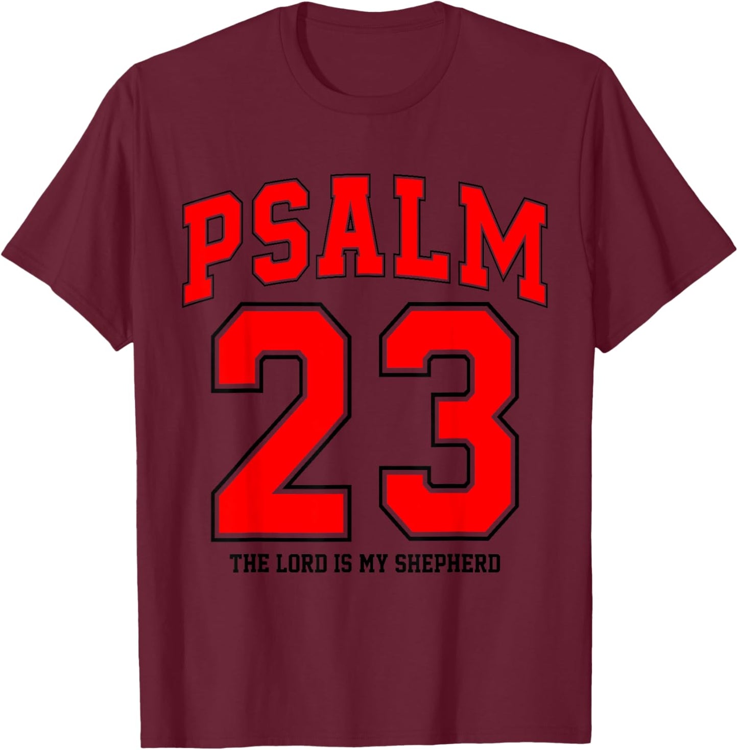 Psalm Groovy 23 Christian Game Day Season T-Shirt - T-Shirt | Maroon