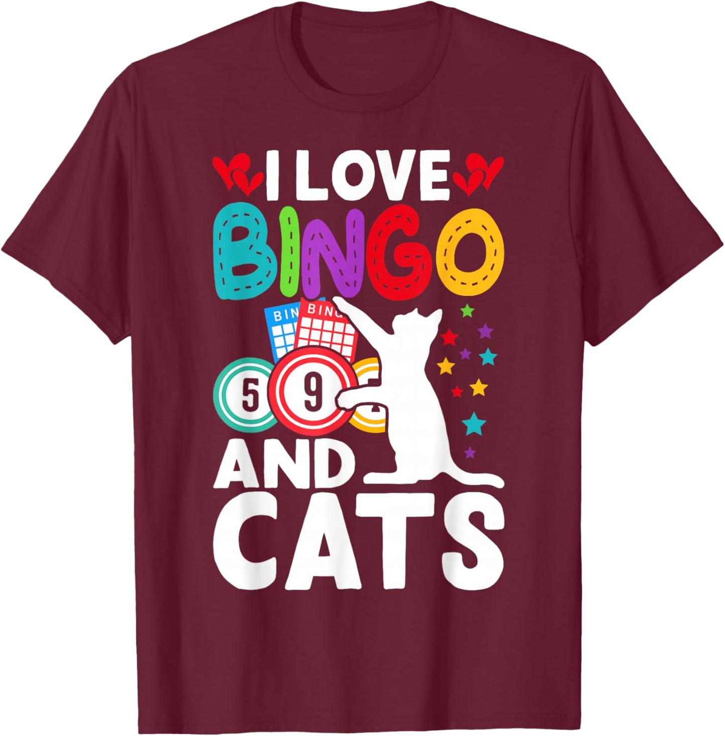 Bingo Player Design Bingo Caller Gambling Bingo Lover T-Shirt - T-Shirt | Maroon