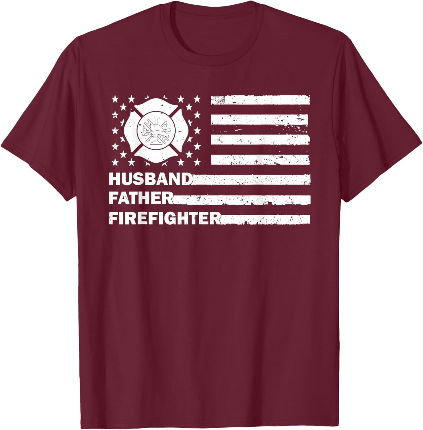 Firefighter Art For Husband Men Dad Firefighting Firefighter T-Shirt - T-Shirt | Maroon