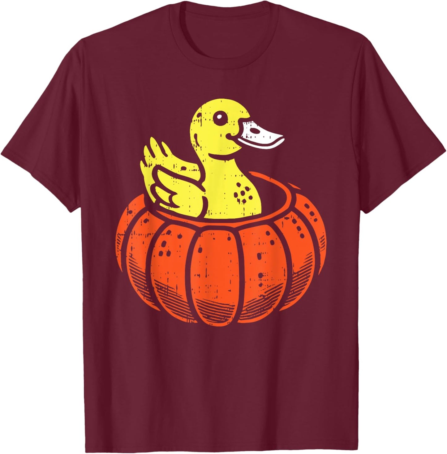 Duck Pumpkin Halloween Funny Animal Men Women Kids T-Shirt - T-Shirt | Maroon
