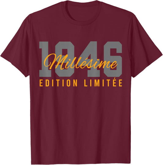 Birthday 80 Years Vintage 46 Gift Vintage 1946 T-Shirt - T-Shirt | Maroon