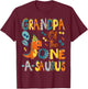 Grandpa Of The One-A-Saurus 1St Birthday Dinosaur Party T-Shirt - T-Shirt | Maroon