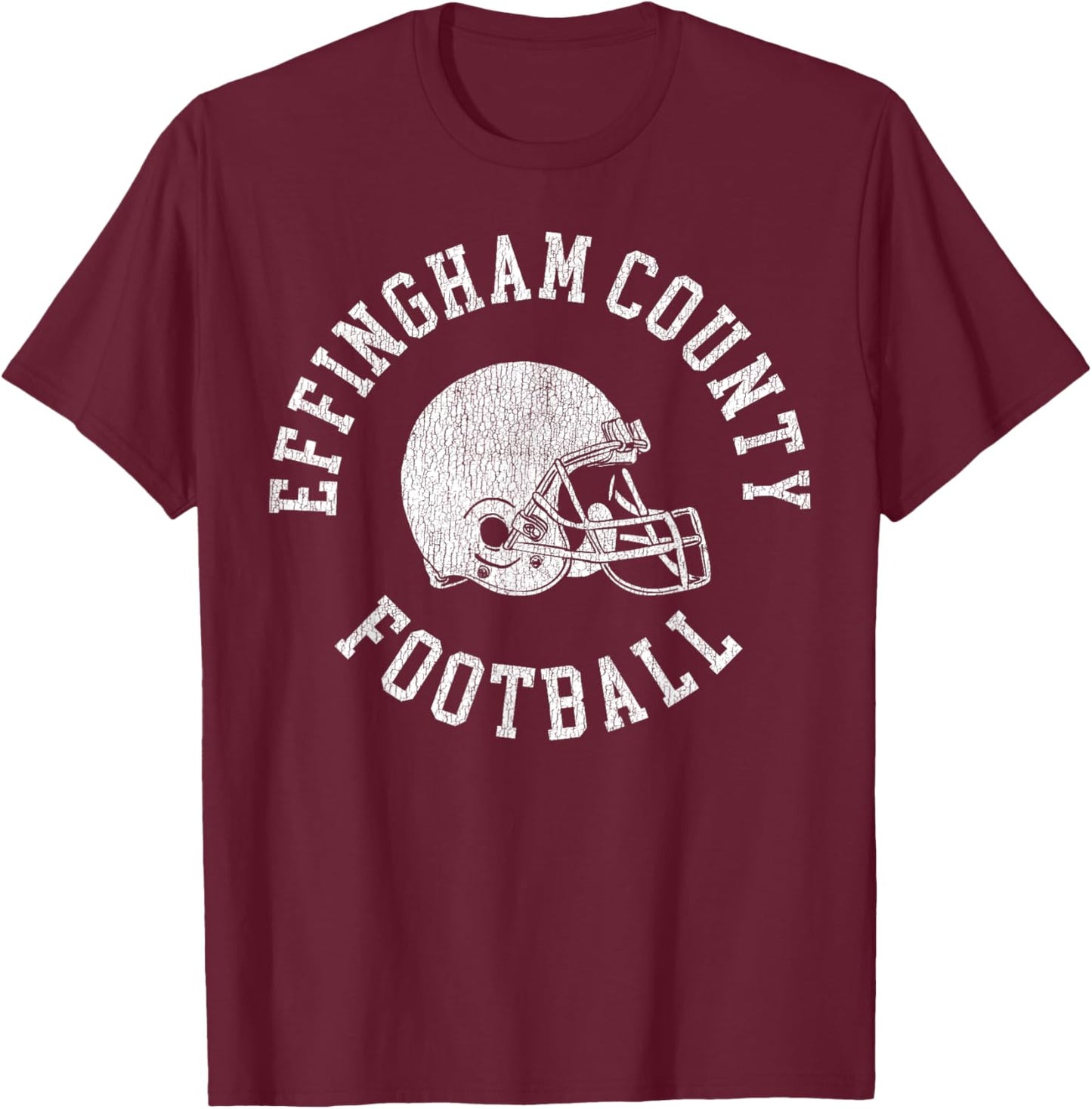 Effingham County Football Throwback Football Helmet Retro T-Shirt - T-Shirt | Maroon