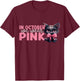 Cat In October We Wear Pink October Breast Cancer Awareness T-Shirt - T-Shirt | Maroon