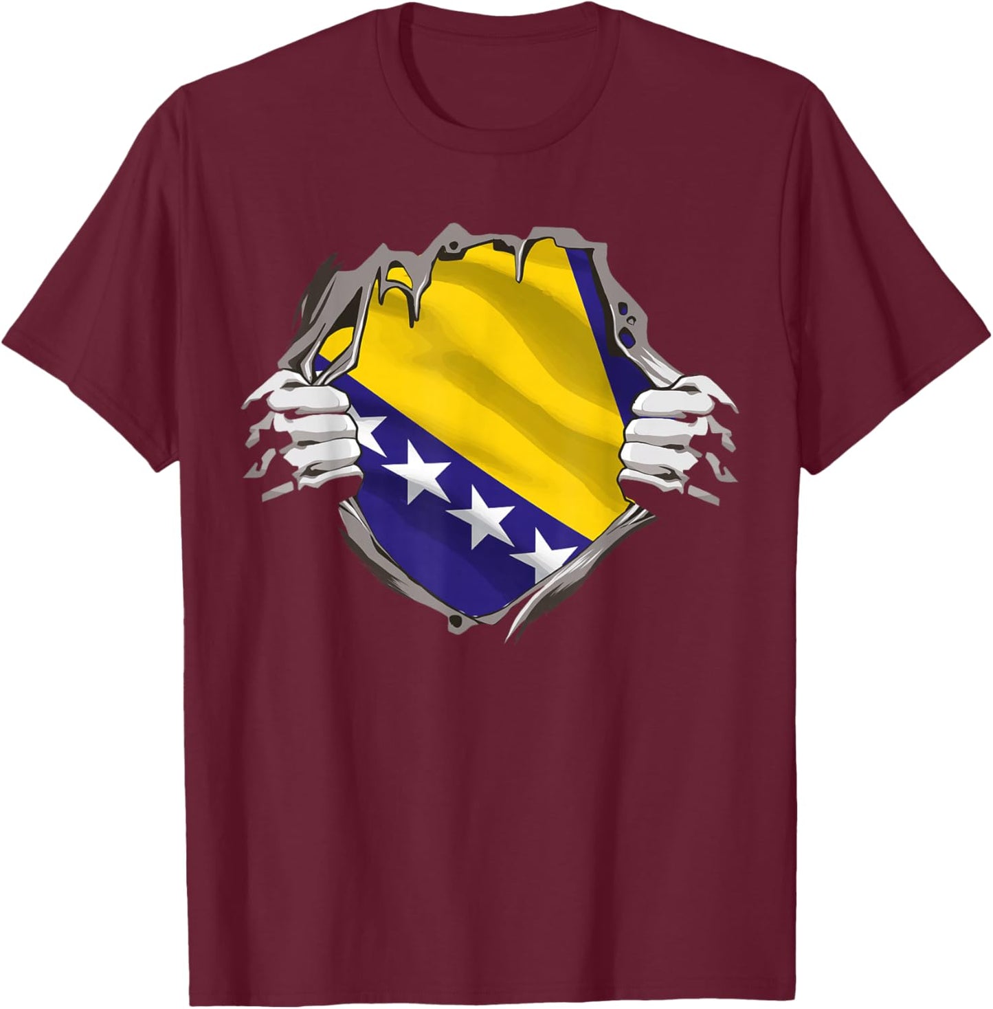 Bosnia Flag Bosnian Pride Men & Women T-Shirt - T-Shirt | Maroon