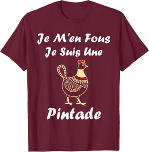 Humour Guinea fowl Birds Je m'en Fous Je suis Une Guinea fowl T-Shirt - T-Shirt | Maroon
