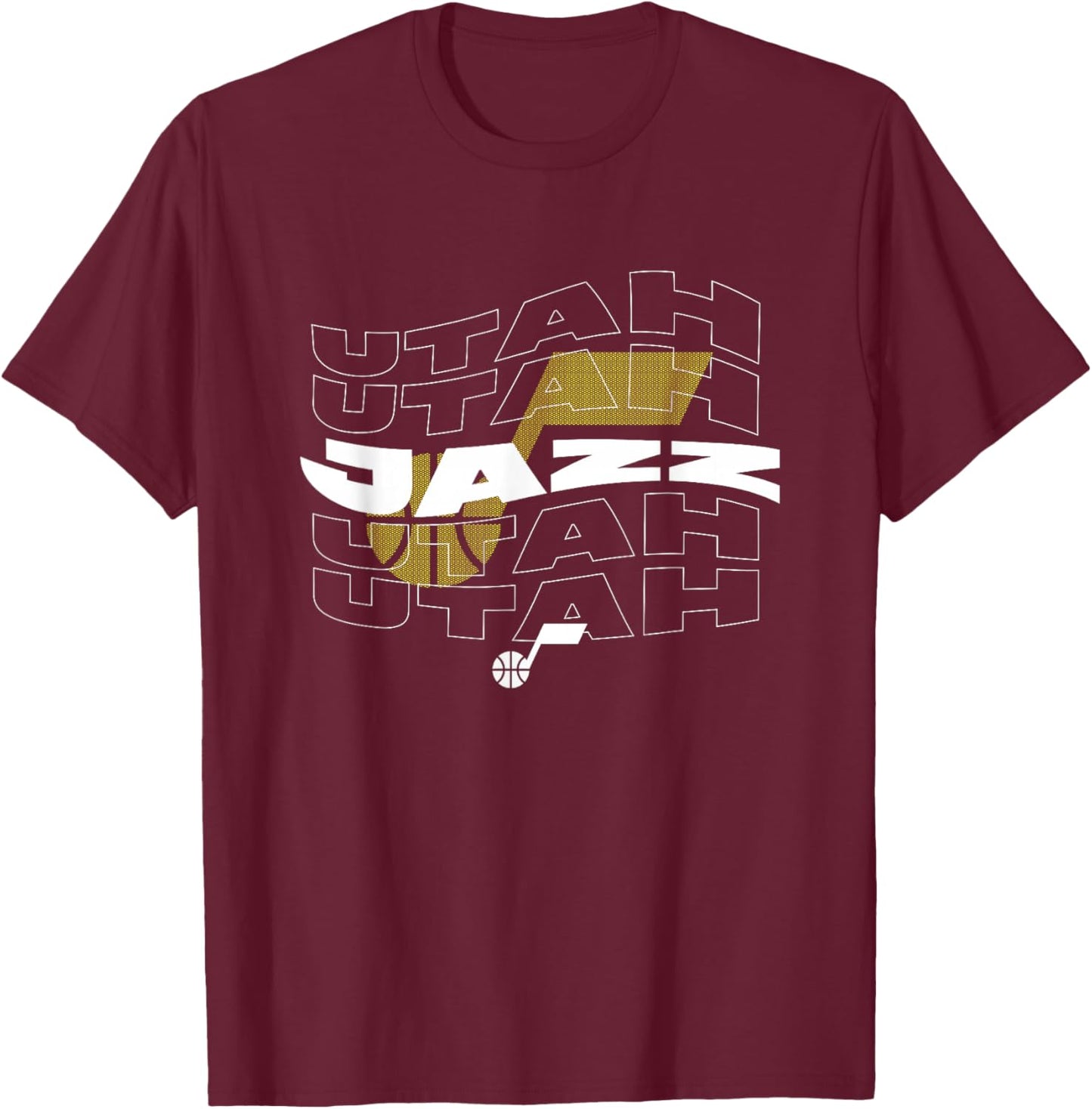 NBA Utah Jazz Wave Outline Team Logo T-Shirt - T-Shirt | Maroon