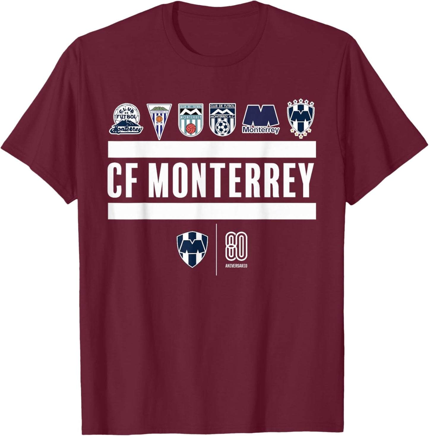 Rayados de Monterrey Aniversario N°80 T-Shirt - T-Shirt | Maroon