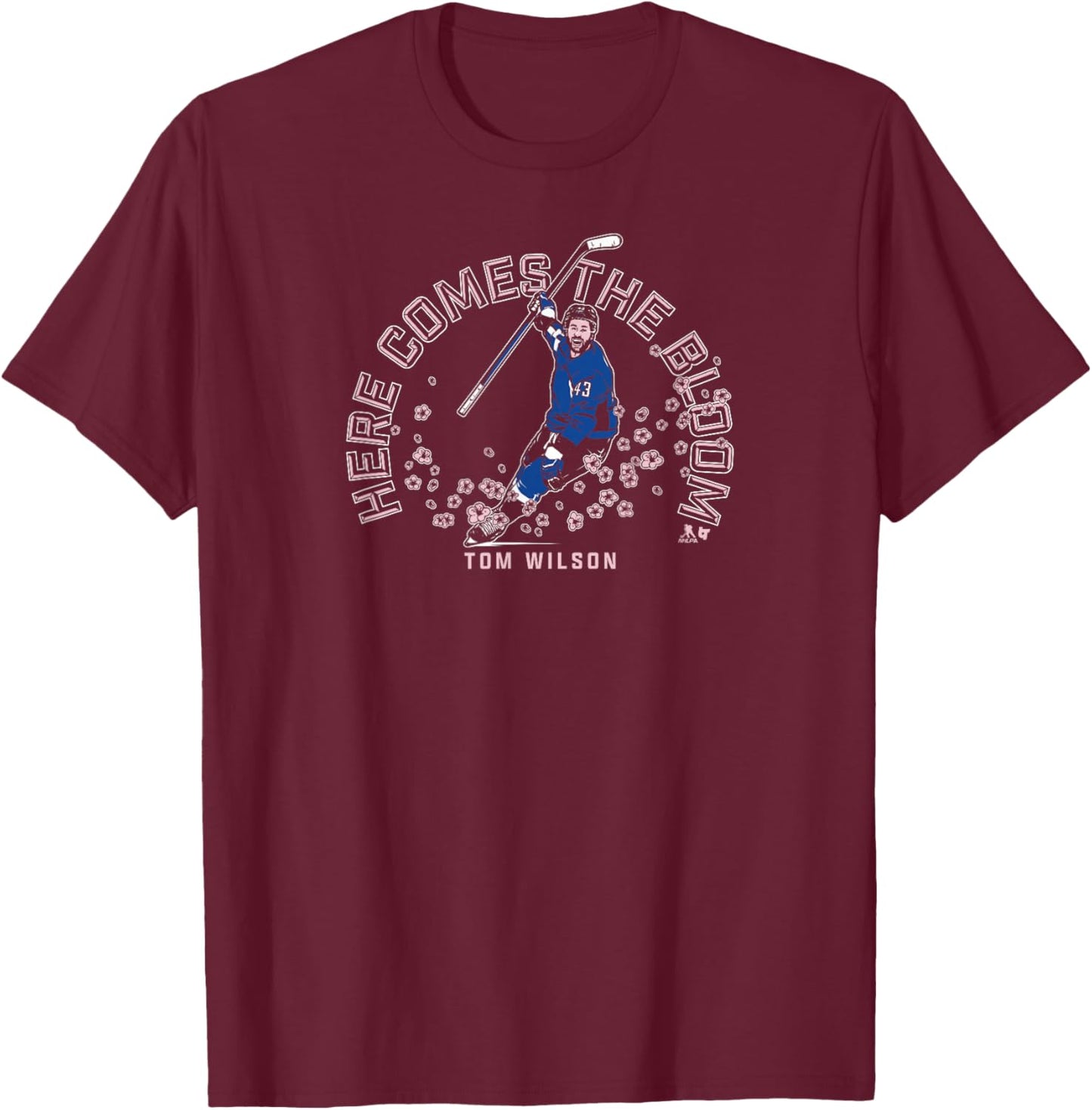 Tom Wilson - Here Comes the Bloom - Washington DC Hockey T-Shirt - T-Shirt | Maroon