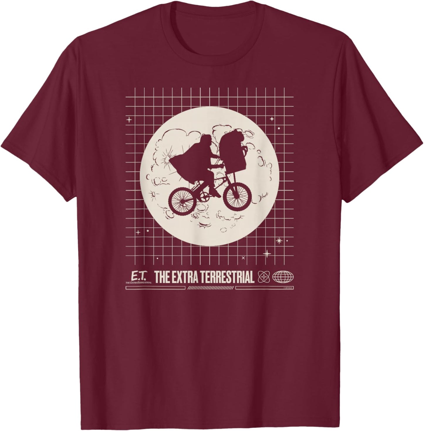 E.T. the Extra-Terrestrial Moon Retro T-Shirt - T-Shirt | Maroon