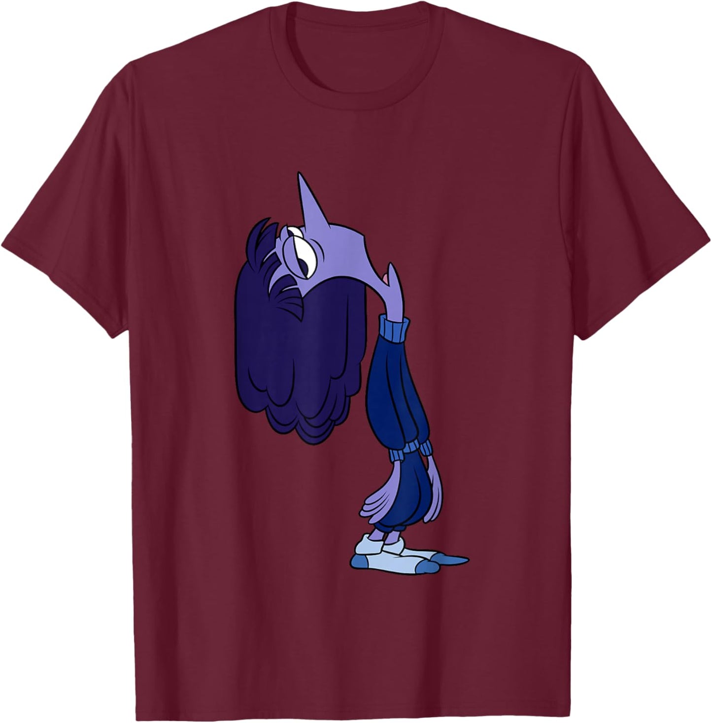 Disney Pixar Inside Out 2 Ennui Laziness Big Chest Portrait T-Shirt - T-Shirt | Maroon