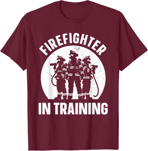 Unique Future Firefighter Art For Boys Men Kids Fire Fighter T-Shirt - T-Shirt | Maroon